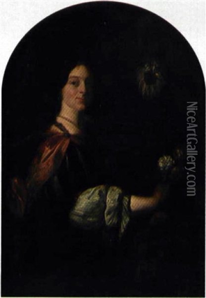 Portrait De Jeune Femme En Clytie Oil Painting - Carel de Moor
