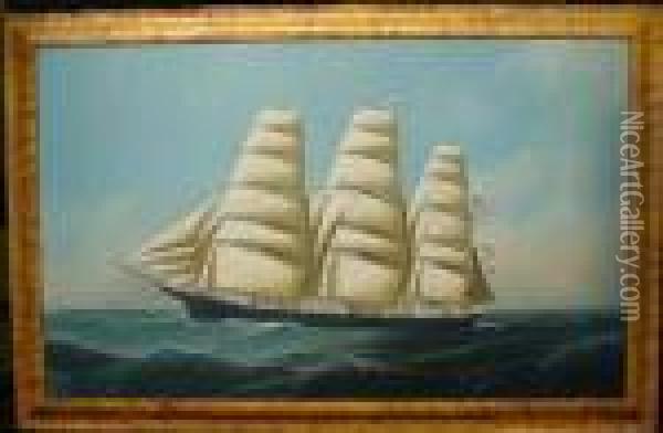 The Clipper Ship 'triumphant' Oil Painting - Antonio Nicolo Gasparo Jacobsen