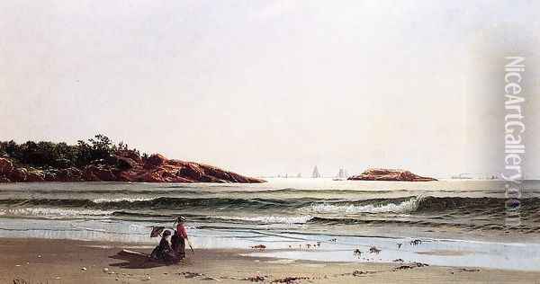 Indian Rock, Narragansett Bay Oil Painting - Alfred Thompson Bricher