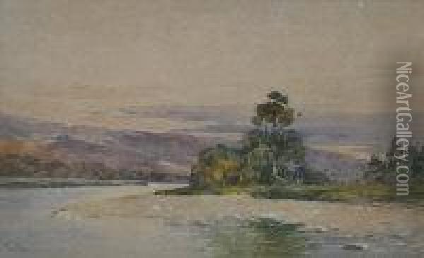 On The Dee, Ballator Oil Painting - Thomas Bunting