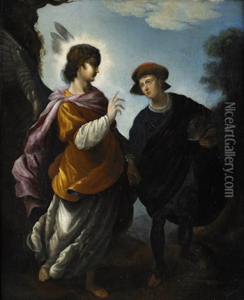 Tobias With The Angel Oil Painting - Cristofano Allori