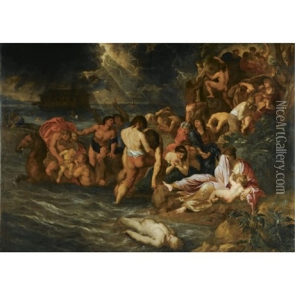 The Flood Oil Painting - Jacob Ignatius Roore