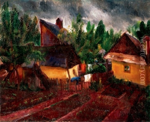 Nagybanyai Kertek Oil Painting - Jenoe Paizs Goebel