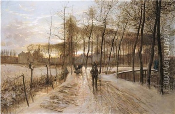 The Road Home Oil Painting - Gustave Den Duyts