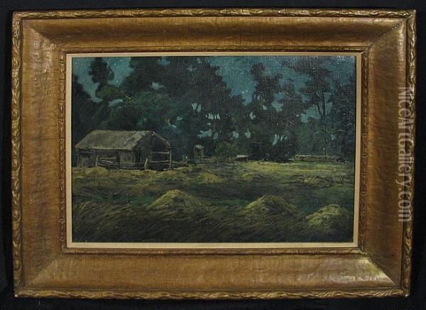 A Farm Scene At Nightfall Oil Painting - Ralph Davidson Miller