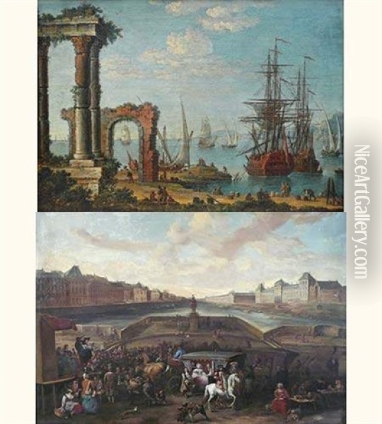 Vue De La Seine Depuis Le Pont Neuf Oil Painting - Hendrick Mommers