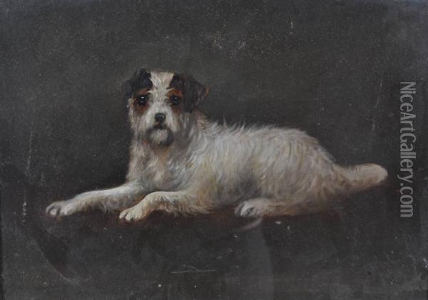 Portraits Of Aterrier And A Collie Oil Painting - Thomas William Earl