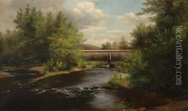 Covered Bridge, Pennsylvania Oil Painting - Clawson Shakespeare Hammitt