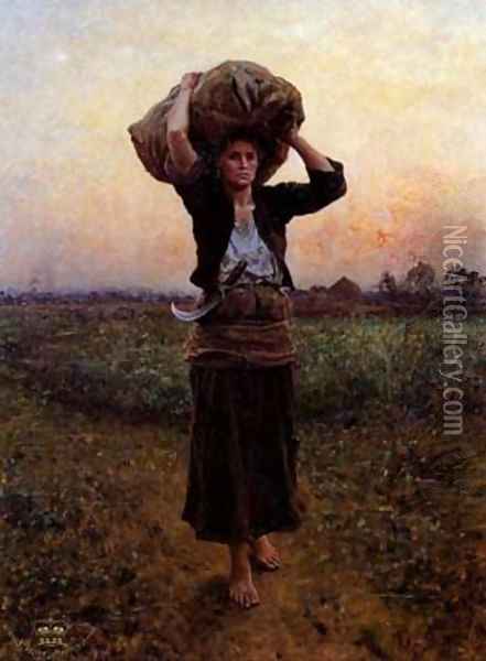 The Shepherds Star 2 Oil Painting - Jules Breton