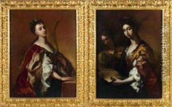 Sainte Catherine D'alexandrie Oil Painting - Pietro Dandini