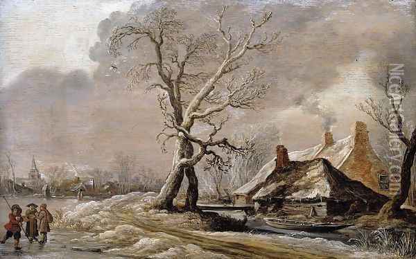 Winter Landscape 1627 Oil Painting - Jan van Goyen