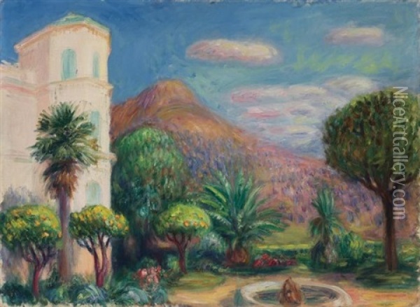 Garden At Les Pivoines Oil Painting - William Glackens