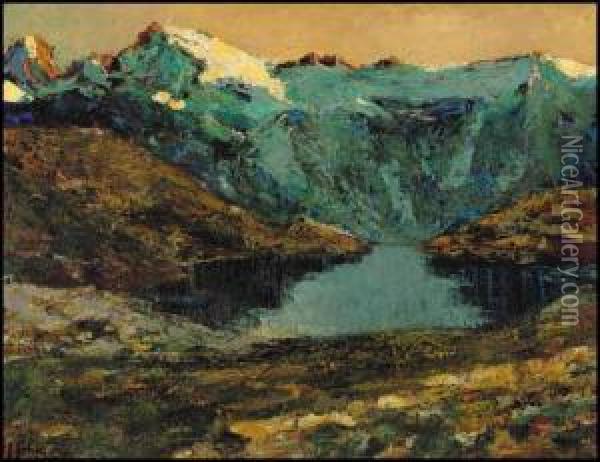 Lake Luzerne Oil Painting - John Young Johnstone