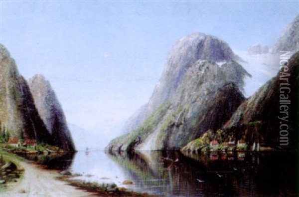 Motiv Von Sognefjord Oil Painting - Therese Fuchs