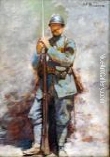 Soldat De France Oil Painting - Joseph-Felix Bouchor
