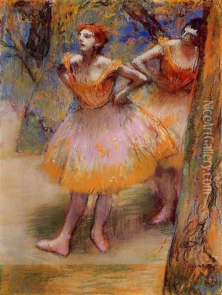 Two Dancers 1890 Oil Painting - Edgar Degas