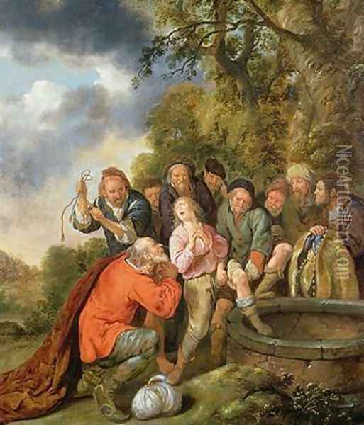 Joseph Being Cast into the Well by his Brothers Oil Painting - Jan Miense Molenaer