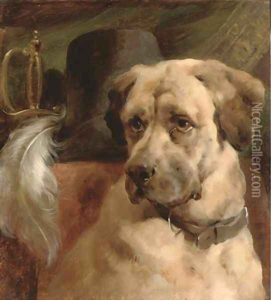 The head of a mastiff Oil Painting - Edwin Douglas