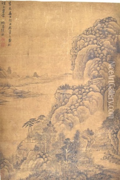 Scroll Painting Of Landscape, Xu Fang (1622-1694) Oil Painting -  Xu Fang