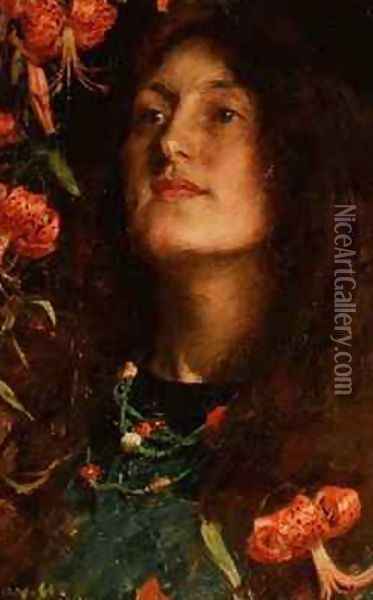 Portrait of Emily Hatherell the artists wife Oil Painting - William Hatherell