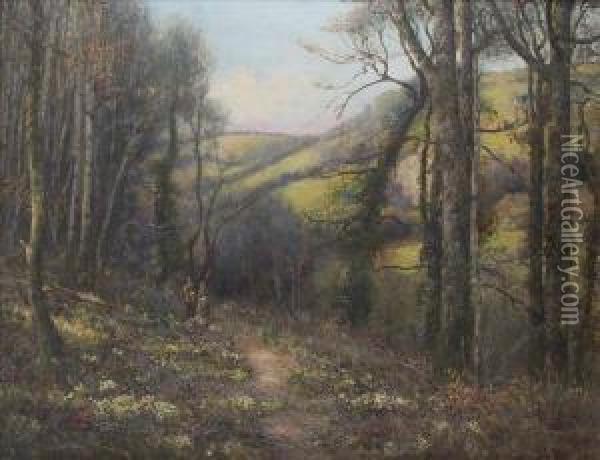 A Woodlandglade Oil Painting - Charles James Fox