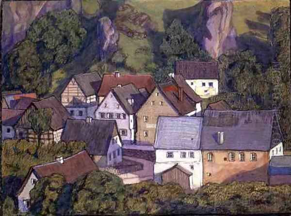 German Village oil painting reproduction by Gertrud Schafer ...