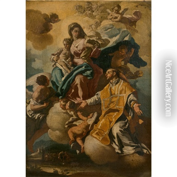 La Vision De Saint Ignace De Loyola Oil Painting - Francesco de Mura