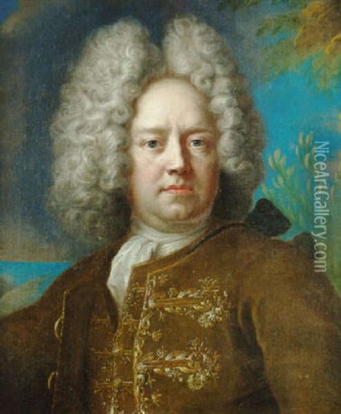 Portrait De (monsieur Paris?), Fermier General Du Dauphine Oil Painting - Alexandre Francois Desportes