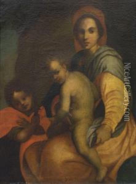 Maria Mit Dem Kind Und Dem Johannesknaben Oil Painting - Andrea Del Sarto
