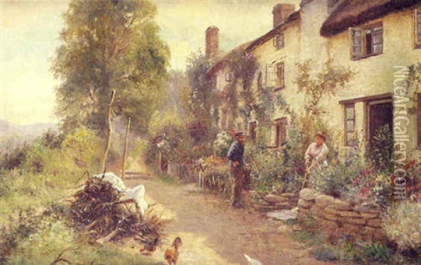 At Porlock Weir, Somerset Oil Painting - Herbert Sidney Percy