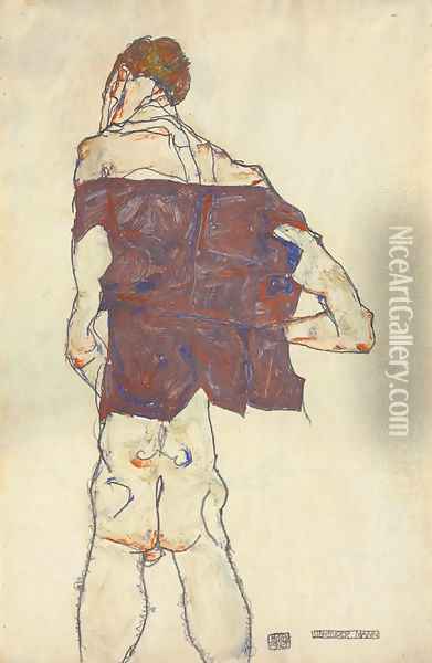 Stehender Mann Oil Painting - Egon Schiele