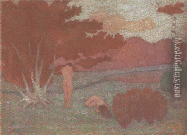 Adam Et Eve Oil Painting - Maurice Denis