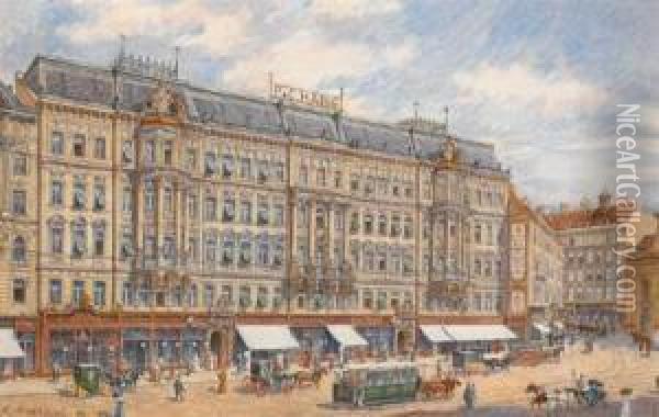 Der Halsighof Auf Der Wiedner Hauptstrase Oil Painting - Franz Xaver Schleich