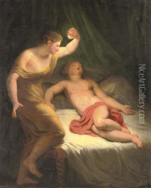 Amor And Psyche Oil Painting - Andries Cornelis Lens
