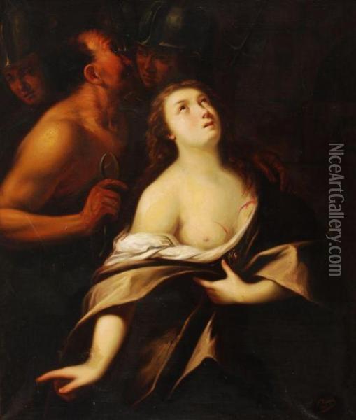The Martyrdom Of Saint Agatha Oil Painting - Tiziano Vecellio (Titian)