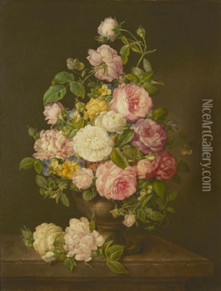 A Still Life With Flowers Oil Painting - Franz Xaver Petter