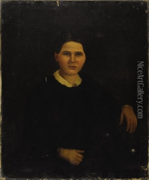 Portrait Of A Woman Oil Painting - Solomon Salomon