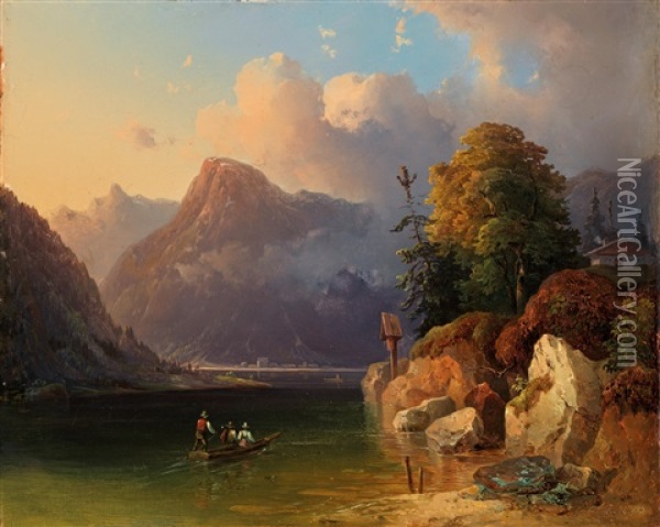 Idyllic Lakeland Landscape Oil Painting - Edmund Mahlknecht