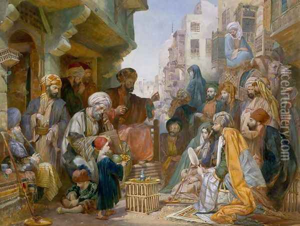 Turkish Street Scene Oil Painting - Amadeo Preziosi
