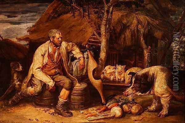 The Swineherd, 1810 Oil Painting - James Ward