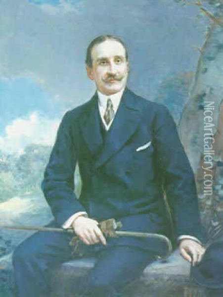 Retrato De Caballero Oil Painting - Raimundo de Madrazo y Garreta