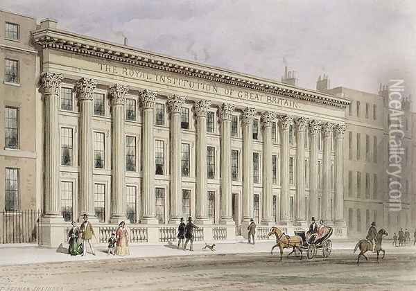 The Royal Institution of Great Britain, Albemarle Street, c.1838 Oil Painting - Thomas Hosmer Shepherd