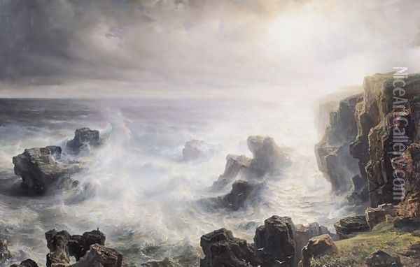 Storm off the Coast of Belle Ile Oil Painting - Theodore Gudin
