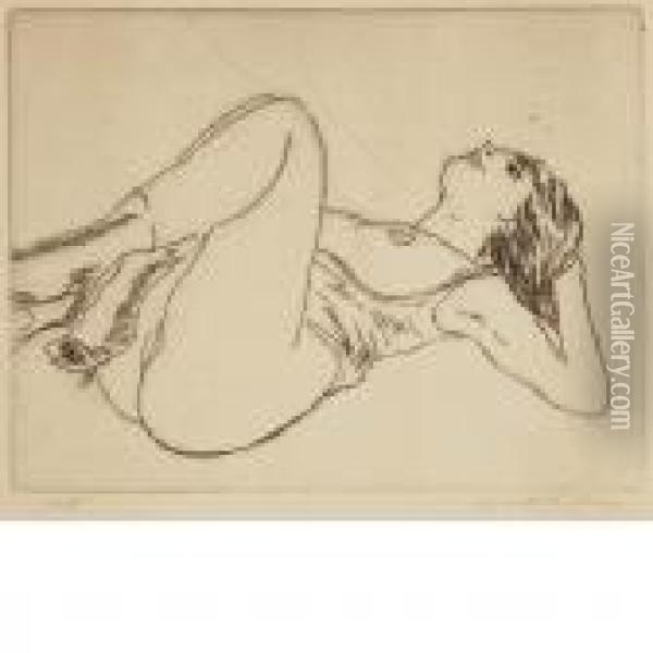 Colt; Nude On Pillow Oil Painting - Walt Kuhn