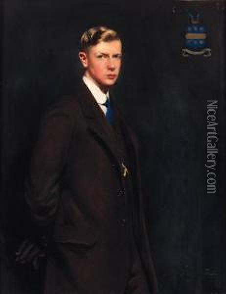 Portrait Of Romer Gipps Oil Painting - John St. Helier Lander