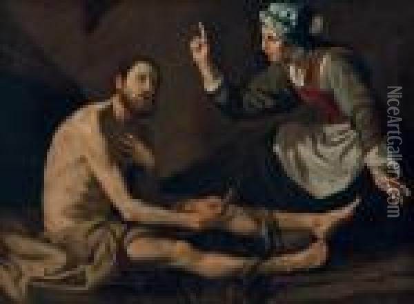 Job Berated By His Wife Oil Painting - Jusepe de Ribera