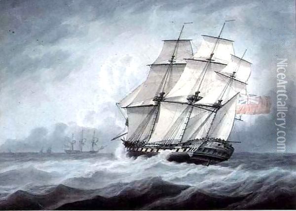 The Frigate Oil Painting - Samuel Atkins