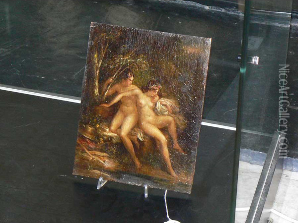 Nude Al Fiume Oil Painting - Jules Louis Machard