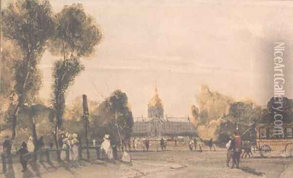Les Invalides, Paris, Late Afternoon Oil Painting - Thomas Shotter Boys
