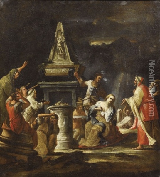 Biblische Szene Oil Painting - Giovanni Camillo Sagrestani